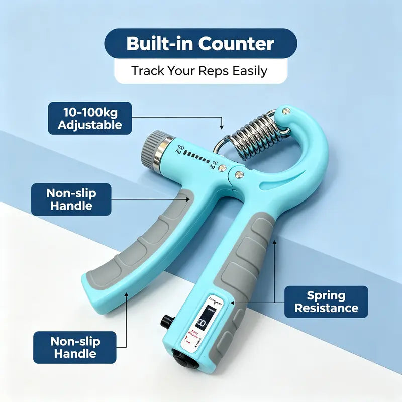 Unisex 5-60Kg Carbon Steel Hand Grip Strengthener Kit - Counter Built-In Gripper, Finger Exerciser, Stretcher, Grip Ring, Stress Relief Ball, Forearm Workout Equipment for Athletes, Rehabilitation, Father'S Day & Christmas Gift for Boyfriend