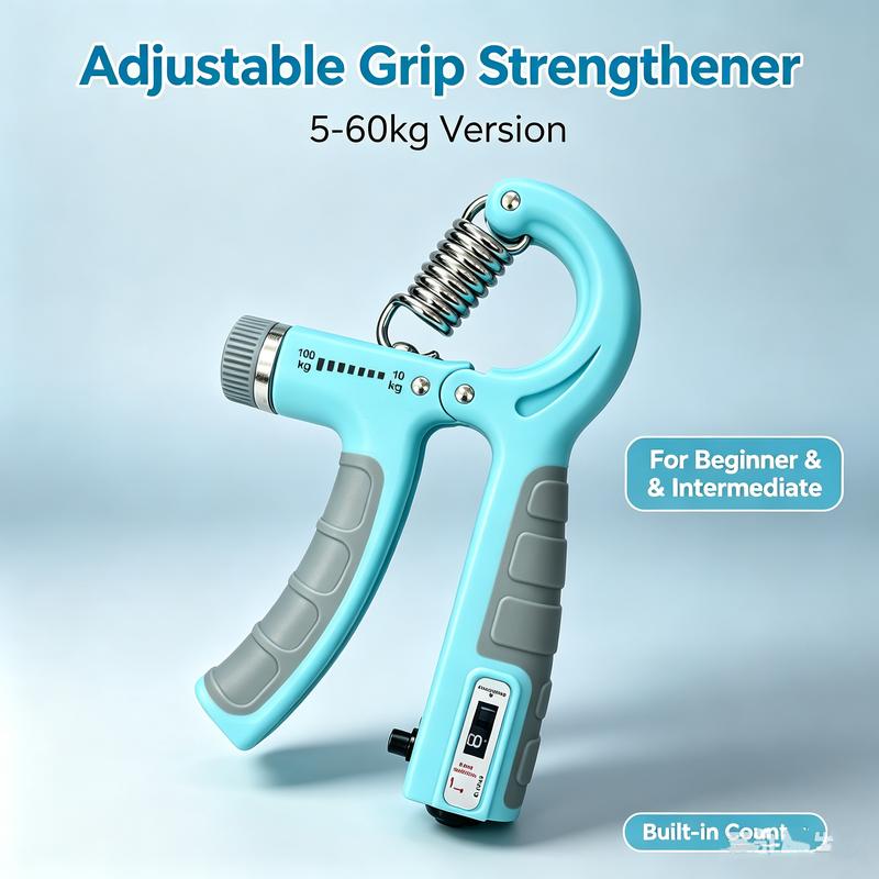 Unisex 5-60Kg Carbon Steel Hand Grip Strengthener Kit - Counter Built-In Gripper, Finger Exerciser, Stretcher, Grip Ring, Stress Relief Ball, Forearm Workout Equipment for Athletes, Rehabilitation, Father'S Day & Christmas Gift for Boyfriend