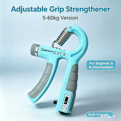 Unisex 5-60Kg Carbon Steel Hand Grip Strengthener Kit - Counter Built-In Gripper, Finger Exerciser, Stretcher, Grip Ring, Stress Relief Ball, Forearm Workout Equipment for Athletes, Rehabilitation, Father'S Day & Christmas Gift for Boyfriend